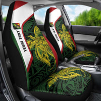 Personalised PNG Chimbu Province Car Seat Cover Bird of Paradise Tattoo Flag Motif - Polynesian Pride