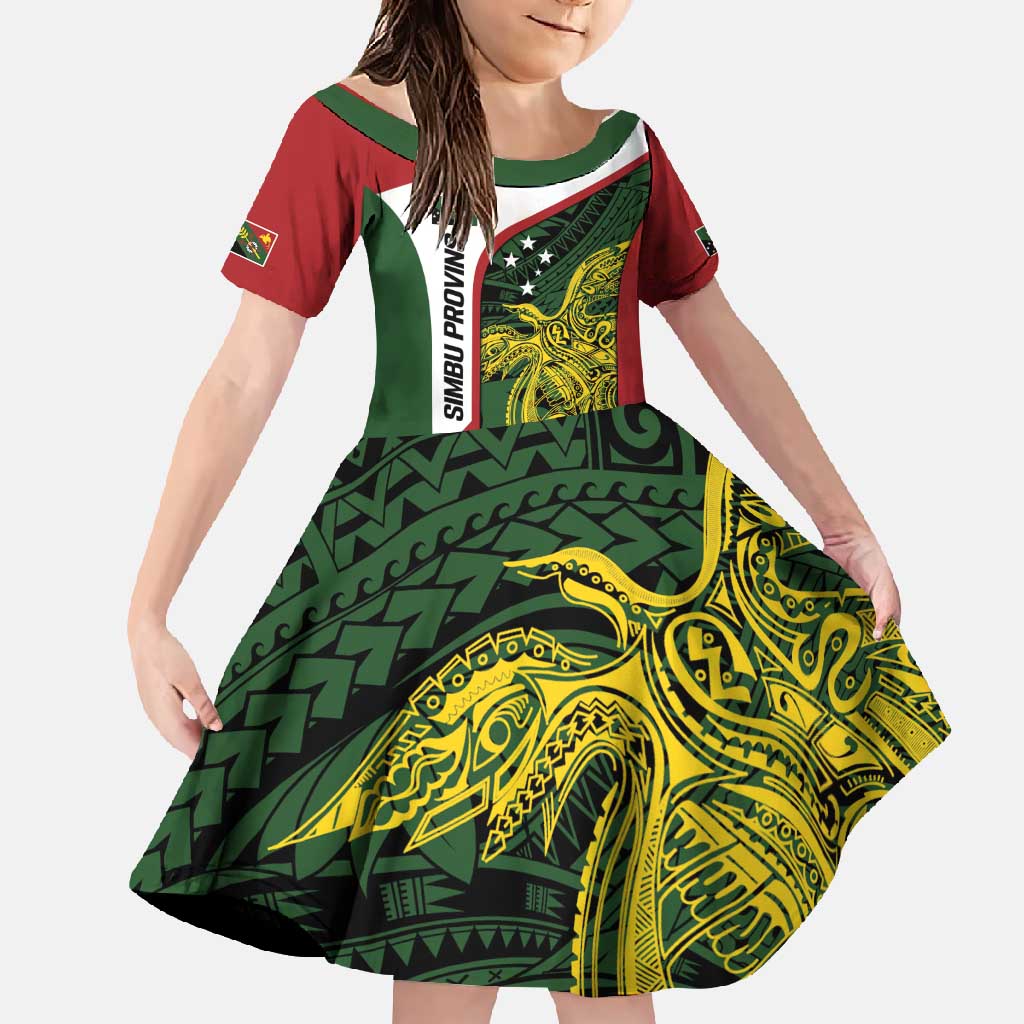 Personalised PNG Chimbu Province Family Matching Off Shoulder Maxi Dress and Hawaiian Shirt Bird of Paradise Tattoo Flag Motif - Polynesian Pride