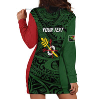 Personalised PNG Chimbu Province Hoodie Dress Bird of Paradise Tattoo Flag Motif - Polynesian Pride