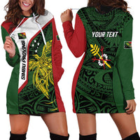 Personalised PNG Chimbu Province Hoodie Dress Bird of Paradise Tattoo Flag Motif - Polynesian Pride