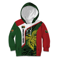 Personalised PNG Chimbu Province Kid Hoodie Bird of Paradise Tattoo Flag Motif LT9 Hoodie Red - Polynesian Pride