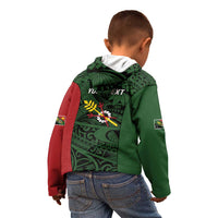 Personalised PNG Chimbu Province Kid Hoodie Bird of Paradise Tattoo Flag Motif LT9 - Polynesian Pride