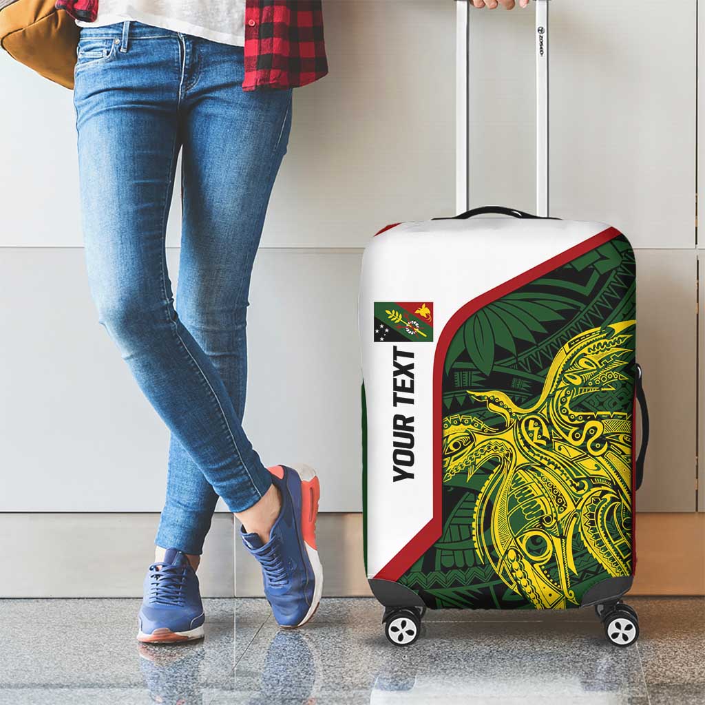 Personalised PNG Chimbu Province Luggage Cover Bird of Paradise Tattoo Flag Motif - Polynesian Pride