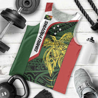 Personalised PNG Chimbu Province Men Tank Top Bird of Paradise Tattoo Flag Motif - Polynesian Pride