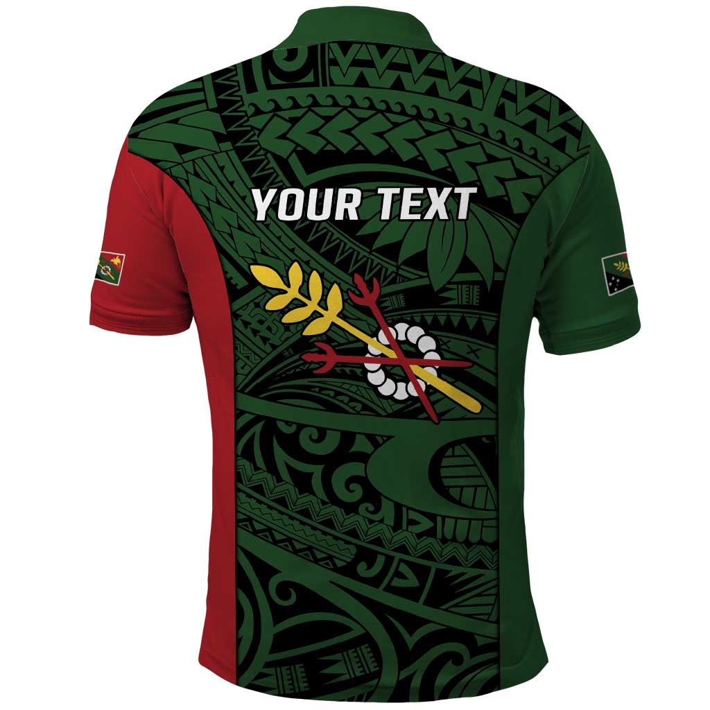 Personalised PNG Chimbu Province Polo Shirt Bird of Paradise Tattoo Flag Motif - Polynesian Pride