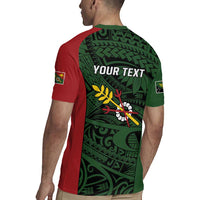 Personalised PNG Chimbu Province Rugby Jersey Bird of Paradise Tattoo Flag Motif - Polynesian Pride