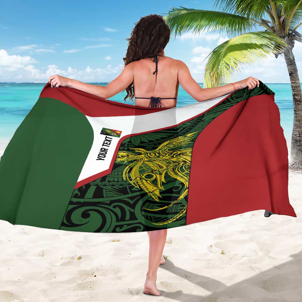 Personalised PNG Chimbu Province Sarong Bird of Paradise Tattoo Flag Motif - Polynesian Pride