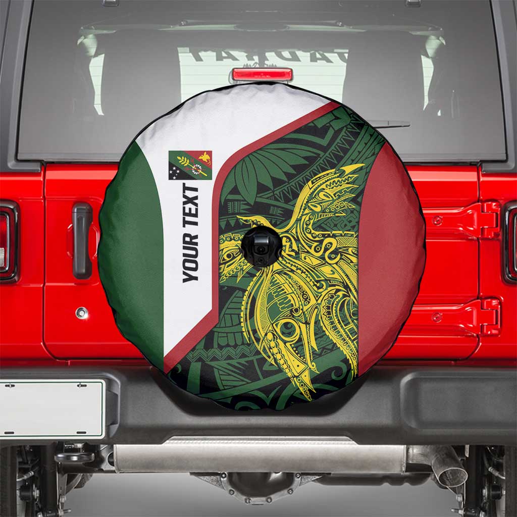 Personalised PNG Chimbu Province Spare Tire Cover Bird of Paradise Tattoo Flag Motif - Polynesian Pride