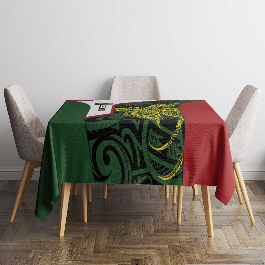 Personalised PNG Chimbu Province Tablecloth Bird of Paradise Tattoo Flag Motif - Polynesian Pride