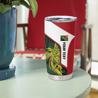 Personalised PNG Chimbu Province Tumbler Cup Bird of Paradise Tattoo Flag Motif - Polynesian Pride