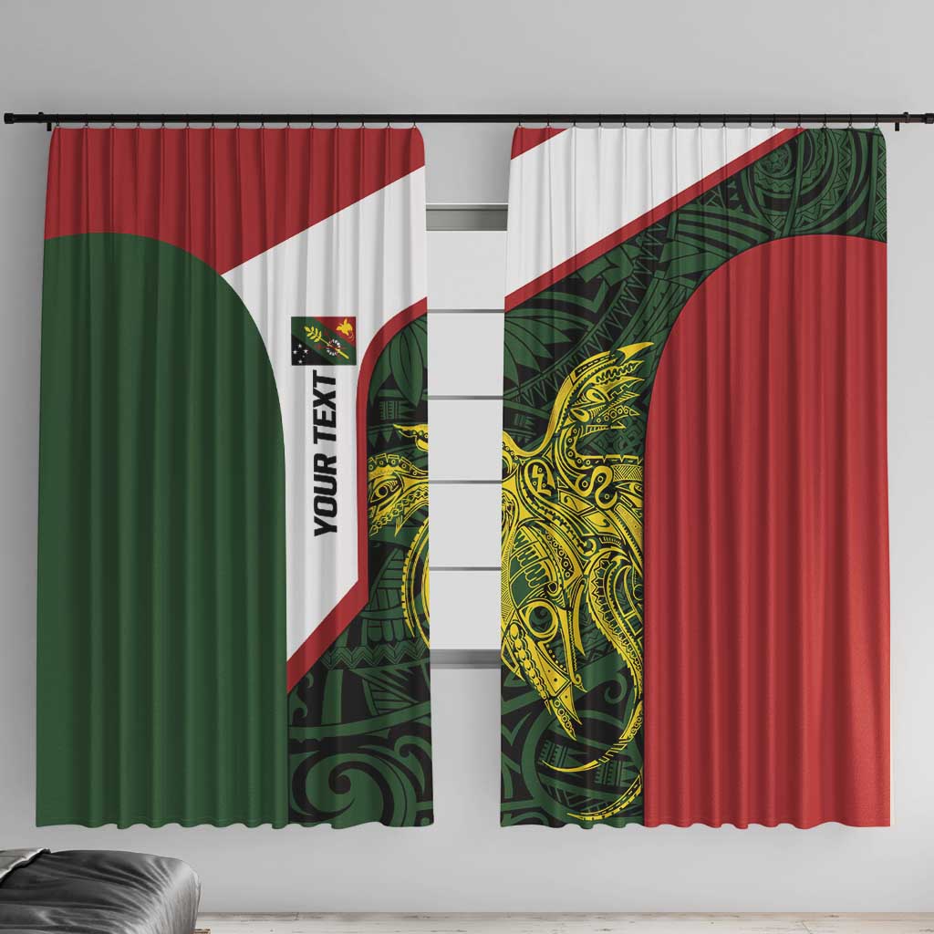 Personalised PNG Chimbu Province Window Curtain Bird of Paradise Tattoo Flag Motif - Polynesian Pride