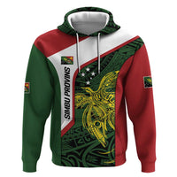 Personalised PNG Chimbu Province Zip Hoodie Bird of Paradise Tattoo Flag Motif - Polynesian Pride