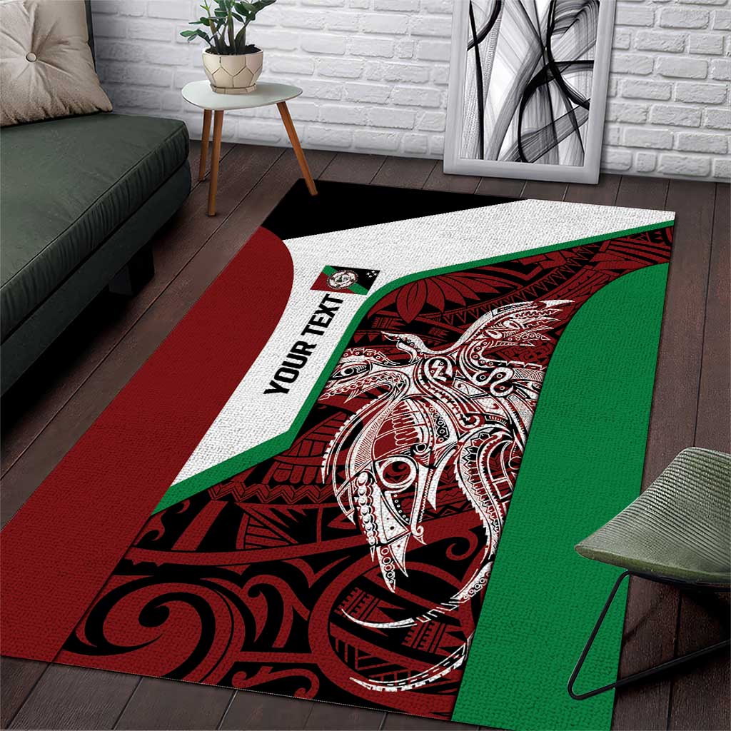 Personalised PNG East New Britain Province Area Rug Bird of Paradise Tattoo Flag Motif - Polynesian Pride