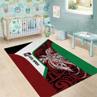 Personalised PNG East New Britain Province Area Rug Bird of Paradise Tattoo Flag Motif - Polynesian Pride