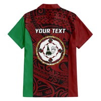 Personalised PNG East New Britain Province Family Matching Long Sleeve Bodycon Dress and Hawaiian Shirt Bird of Paradise Tattoo Flag Motif - Polynesian Pride