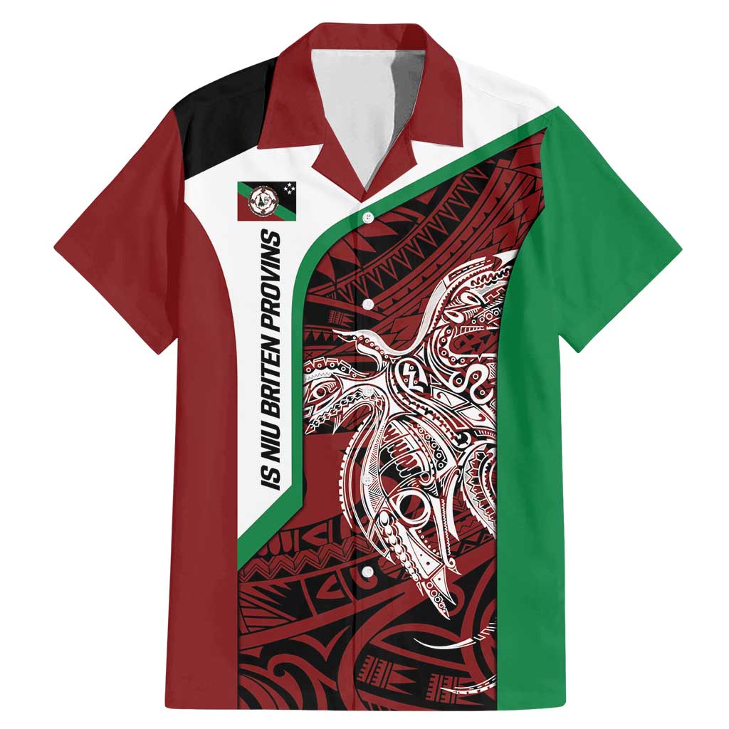 Personalised PNG East New Britain Province Family Matching Mermaid Dress and Hawaiian Shirt Bird of Paradise Tattoo Flag Motif - Polynesian Pride