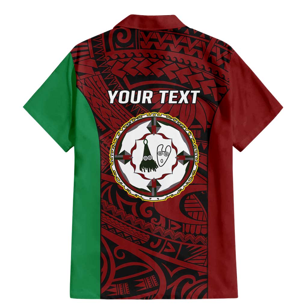 Personalised PNG East New Britain Province Family Matching Mermaid Dress and Hawaiian Shirt Bird of Paradise Tattoo Flag Motif - Polynesian Pride