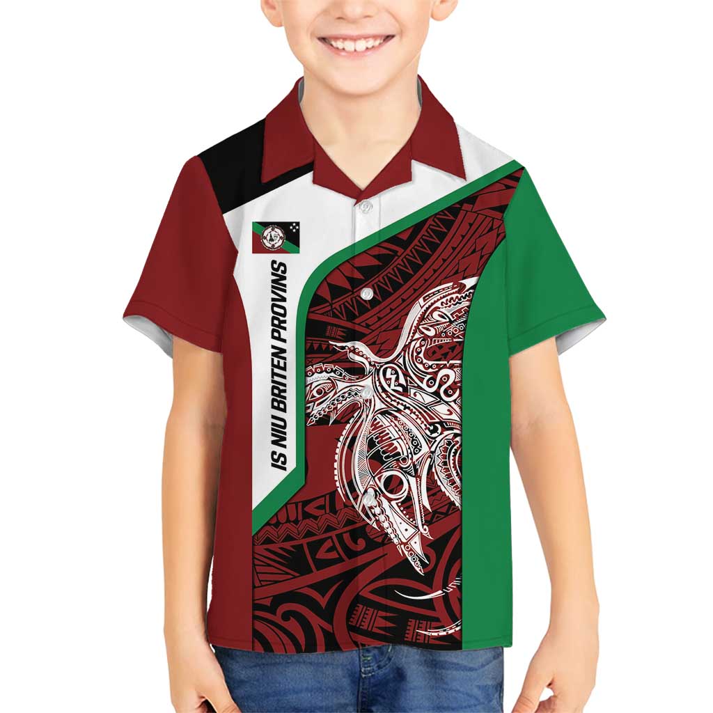 Personalised PNG East New Britain Province Family Matching Off Shoulder Maxi Dress and Hawaiian Shirt Bird of Paradise Tattoo Flag Motif - Polynesian Pride