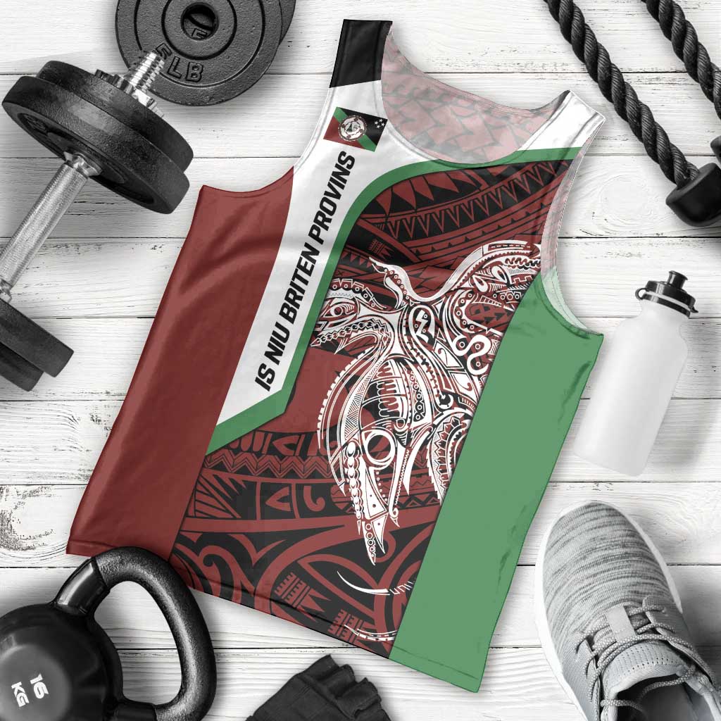 Personalised PNG East New Britain Province Men Tank Top Bird of Paradise Tattoo Flag Motif - Polynesian Pride