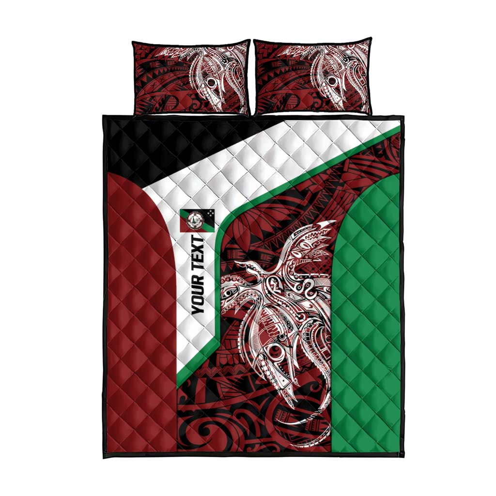 Personalised PNG East New Britain Province Quilt Bed Set Bird of Paradise Tattoo Flag Motif - Polynesian Pride