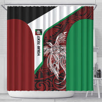 Personalised PNG East New Britain Province Shower Curtain Bird of Paradise Tattoo Flag Motif - Polynesian Pride