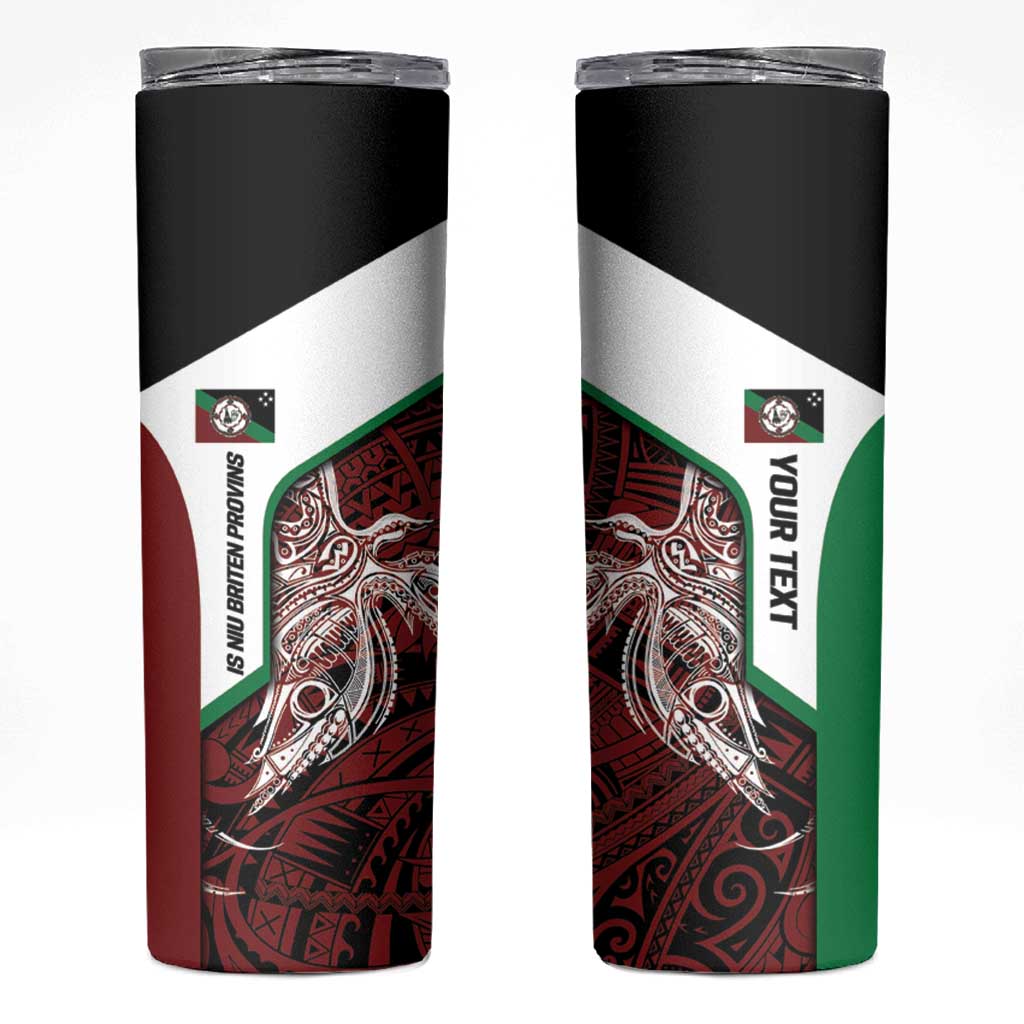 Personalised PNG East New Britain Province Skinny Tumbler Bird of Paradise Tattoo Flag Motif - Polynesian Pride