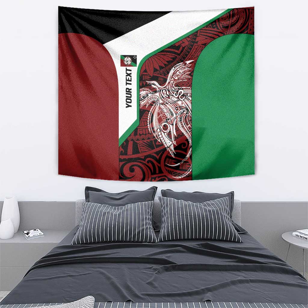 Personalised PNG East New Britain Province Tapestry Bird of Paradise Tattoo Flag Motif - Polynesian Pride