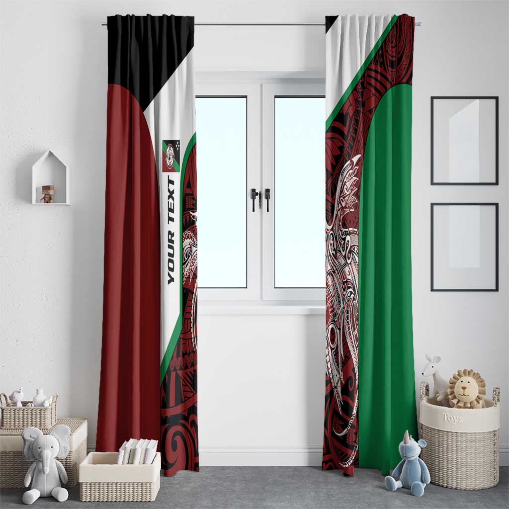 Personalised PNG East New Britain Province Window Curtain Bird of Paradise Tattoo Flag Motif - Polynesian Pride