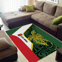 Personalised PNG East Sepik Province Area Rug Bird of Paradise Tattoo Flag Motif - Polynesian Pride