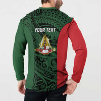 Personalised PNG East Sepik Province Button Sweatshirt Bird of Paradise Tattoo Flag Motif - Polynesian Pride