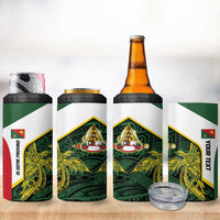 Personalised PNG East Sepik Province 4 in 1 Can Cooler Tumbler Bird of Paradise Tattoo Flag Motif - Polynesian Pride