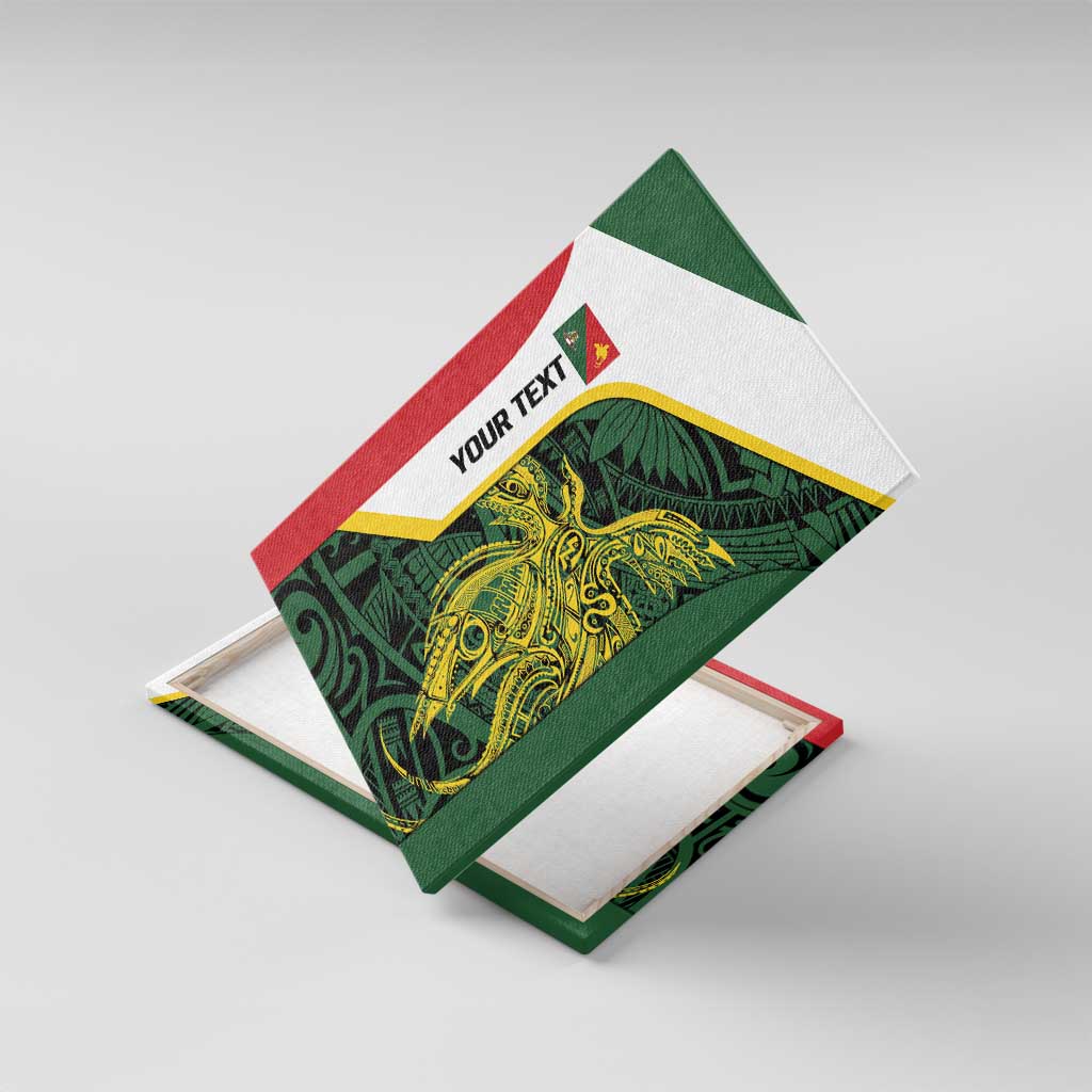 Personalised PNG East Sepik Province Canvas Wall Art Bird of Paradise Tattoo Flag Motif - Polynesian Pride