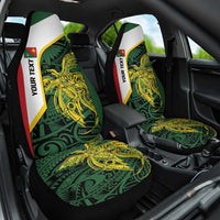 Personalised PNG East Sepik Province Car Seat Cover Bird of Paradise Tattoo Flag Motif - Polynesian Pride