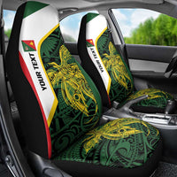Personalised PNG East Sepik Province Car Seat Cover Bird of Paradise Tattoo Flag Motif - Polynesian Pride