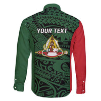 Personalised PNG East Sepik Province Family Matching Puletasi and Hawaiian Shirt Bird of Paradise Tattoo Flag Motif - Polynesian Pride