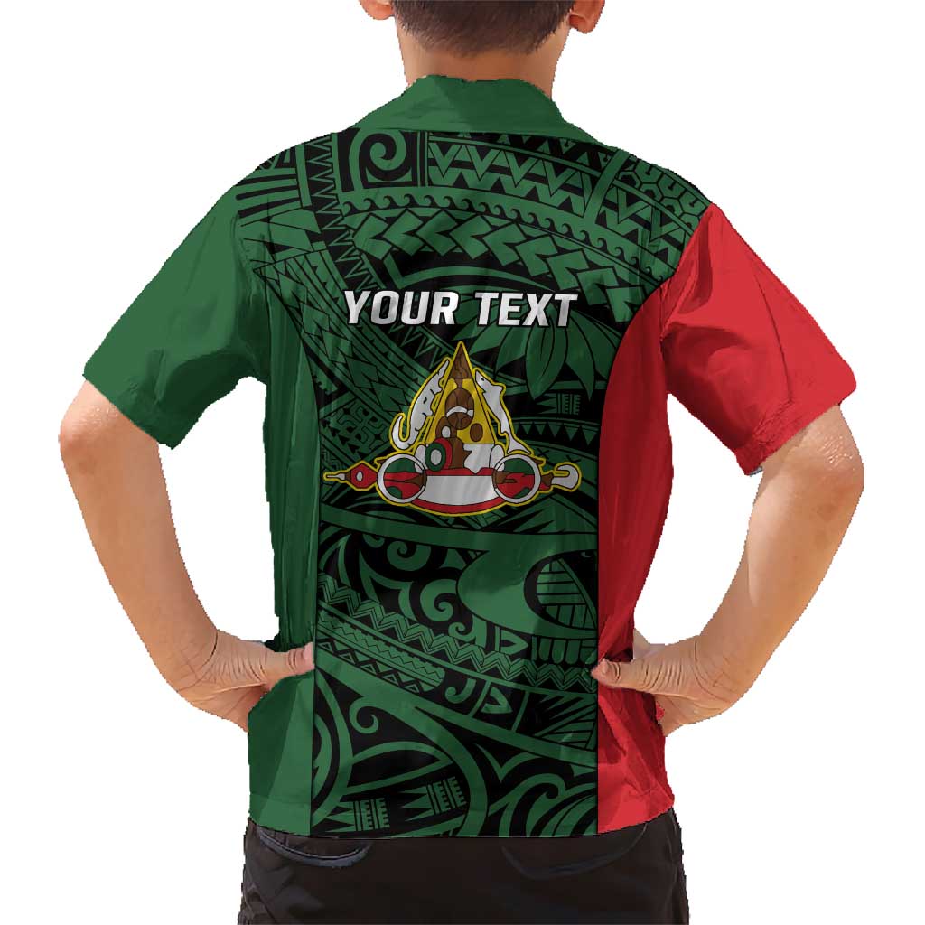 Personalised PNG East Sepik Province Kid Hawaiian Shirt Bird of Paradise Tattoo Flag Motif - Polynesian Pride
