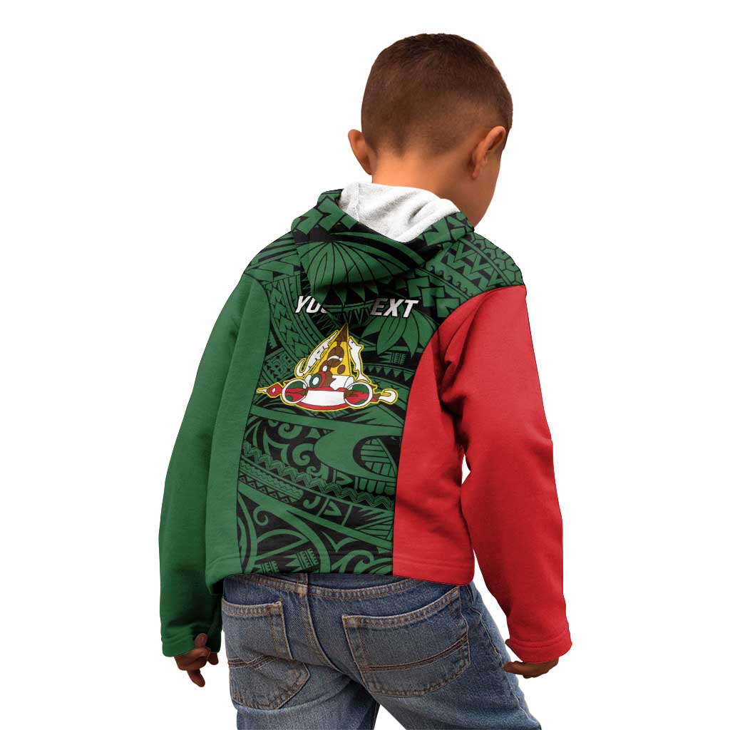 Personalised PNG East Sepik Province Kid Hoodie Bird of Paradise Tattoo Flag Motif - Polynesian Pride
