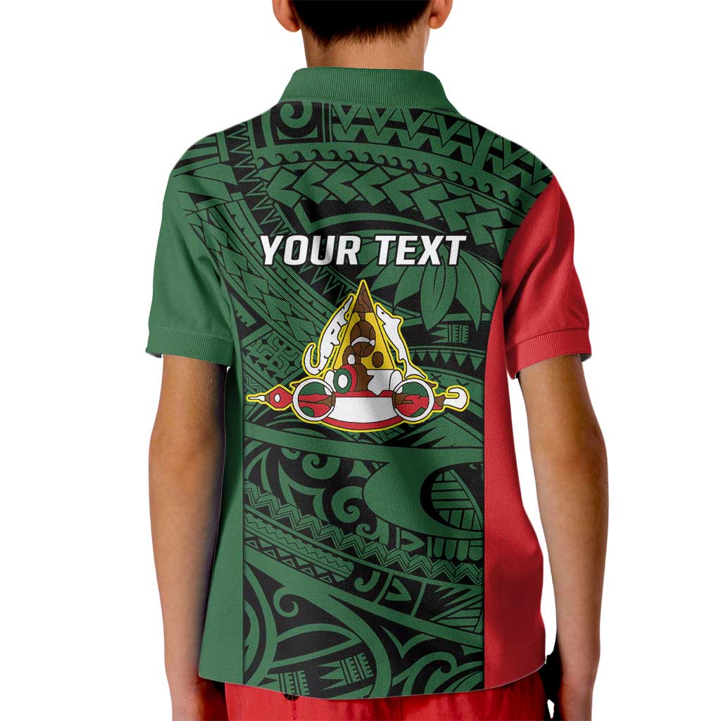 Personalised PNG East Sepik Province Kid Polo Shirt Bird of Paradise Tattoo Flag Motif - Polynesian Pride