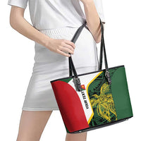 Personalised PNG East Sepik Province Leather Tote Bag Bird of Paradise Tattoo Flag Motif - Polynesian Pride