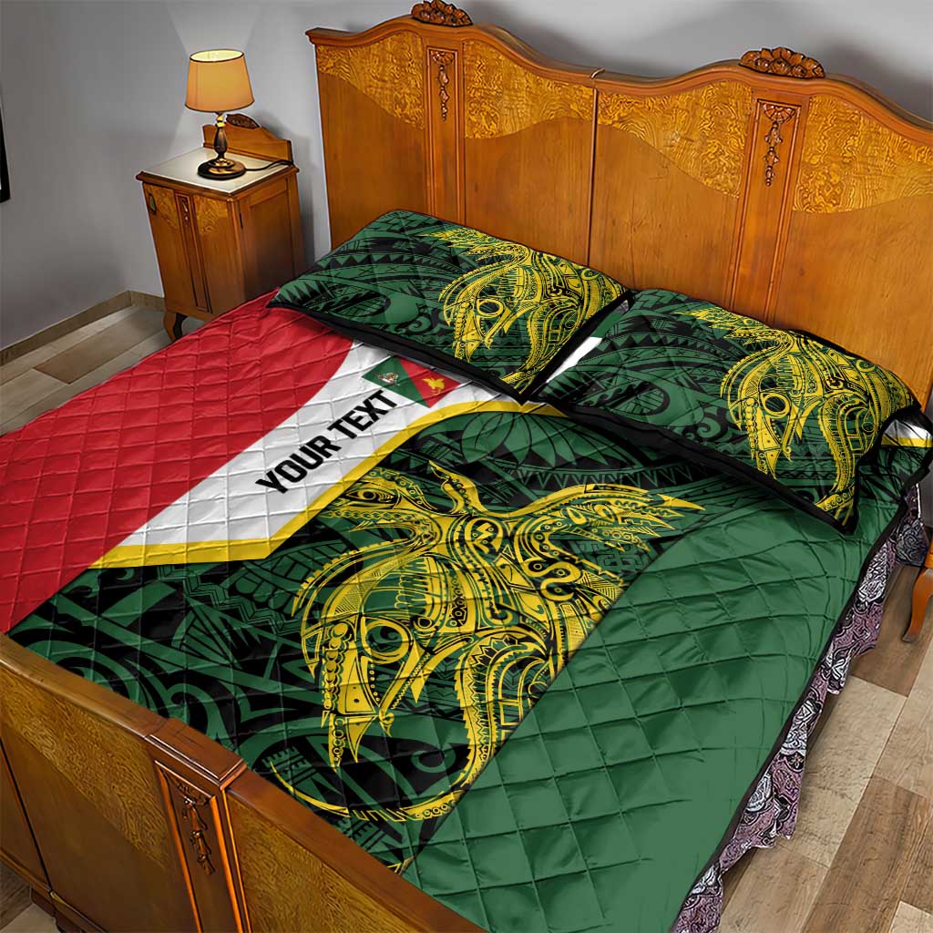 Personalised PNG East Sepik Province Quilt Bed Set Bird of Paradise Tattoo Flag Motif - Polynesian Pride