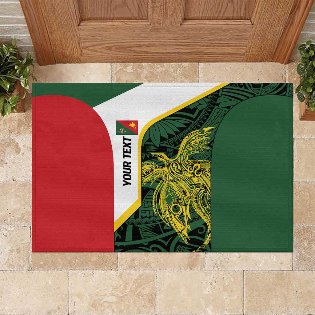 Personalised PNG East Sepik Province Rubber Doormat Bird of Paradise Tattoo Flag Motif - Polynesian Pride