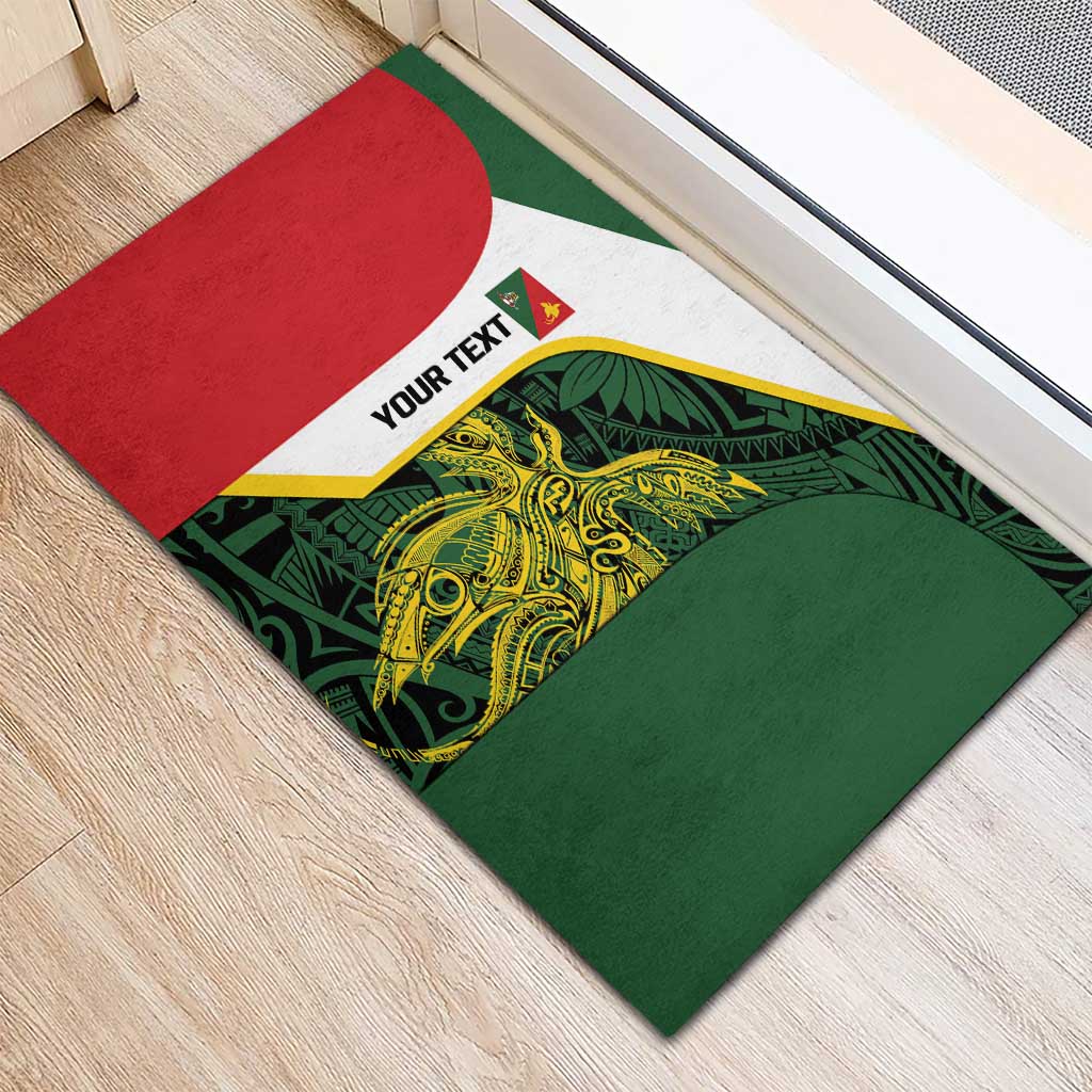 Personalised PNG East Sepik Province Rubber Doormat Bird of Paradise Tattoo Flag Motif - Polynesian Pride
