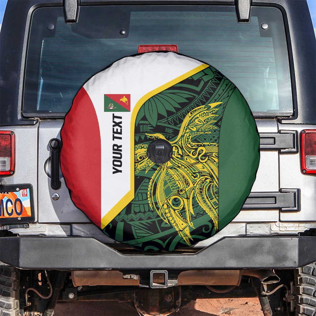Personalised PNG East Sepik Province Spare Tire Cover Bird of Paradise Tattoo Flag Motif - Polynesian Pride