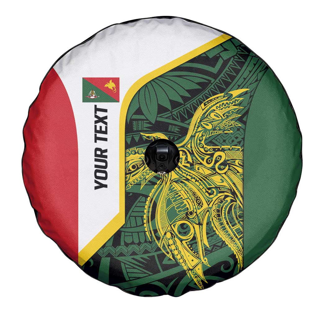 Personalised PNG East Sepik Province Spare Tire Cover Bird of Paradise Tattoo Flag Motif - Polynesian Pride