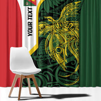 Personalised PNG East Sepik Province Window Curtain Bird of Paradise Tattoo Flag Motif - Polynesian Pride