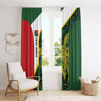 Personalised PNG East Sepik Province Window Curtain Bird of Paradise Tattoo Flag Motif - Polynesian Pride