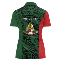 Personalised PNG East Sepik Province Women Polo Shirt Bird of Paradise Tattoo Flag Motif - Polynesian Pride