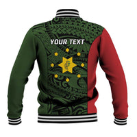 Personalised PNG Eastern Highlands Baseball Jacket Bird of Paradise Tattoo Flag Motif - Polynesian Pride