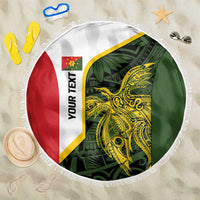 Personalised PNG Eastern Highlands Beach Blanket Bird of Paradise Tattoo Flag Motif - Polynesian Pride