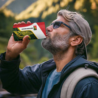 Personalised PNG Eastern Highlands 4 in 1 Can Cooler Tumbler Bird of Paradise Tattoo Flag Motif - Polynesian Pride